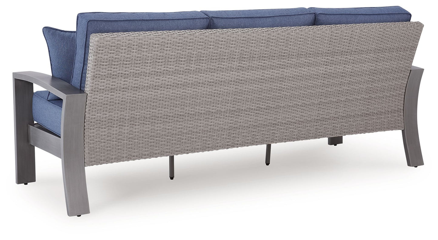 Dillon Beach - Sofa With Cushion - Blue / Gray