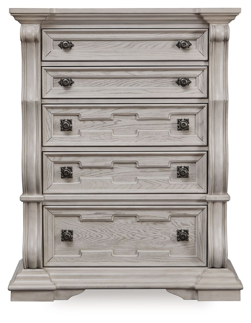 Andonhall - Five Drawer Chest - Antique White