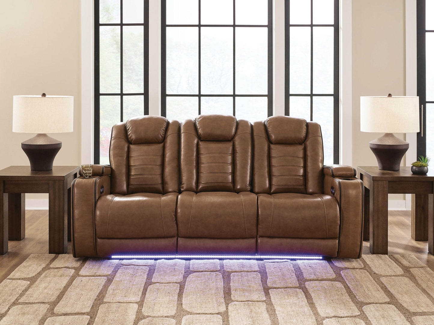 Metro Oasis - Power Reclining Sofa With Adjustable Headrest - Amber