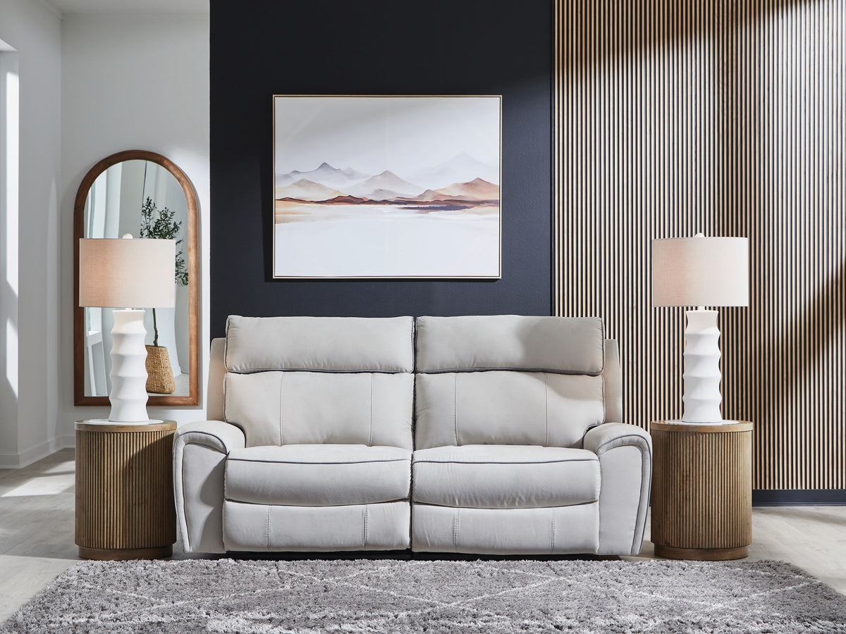 Grafton Pike - 2-Piece Power Reclining Loveseat - Pearl / Ash