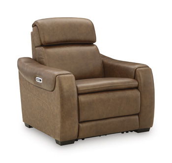 Crowell - Power Recliner With Adjustable Headrest - Saddle