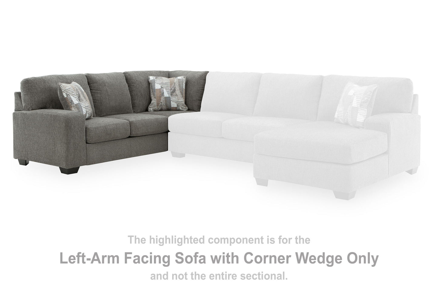 Newellen - LAF Sofa With Corner Wedge - Greystone