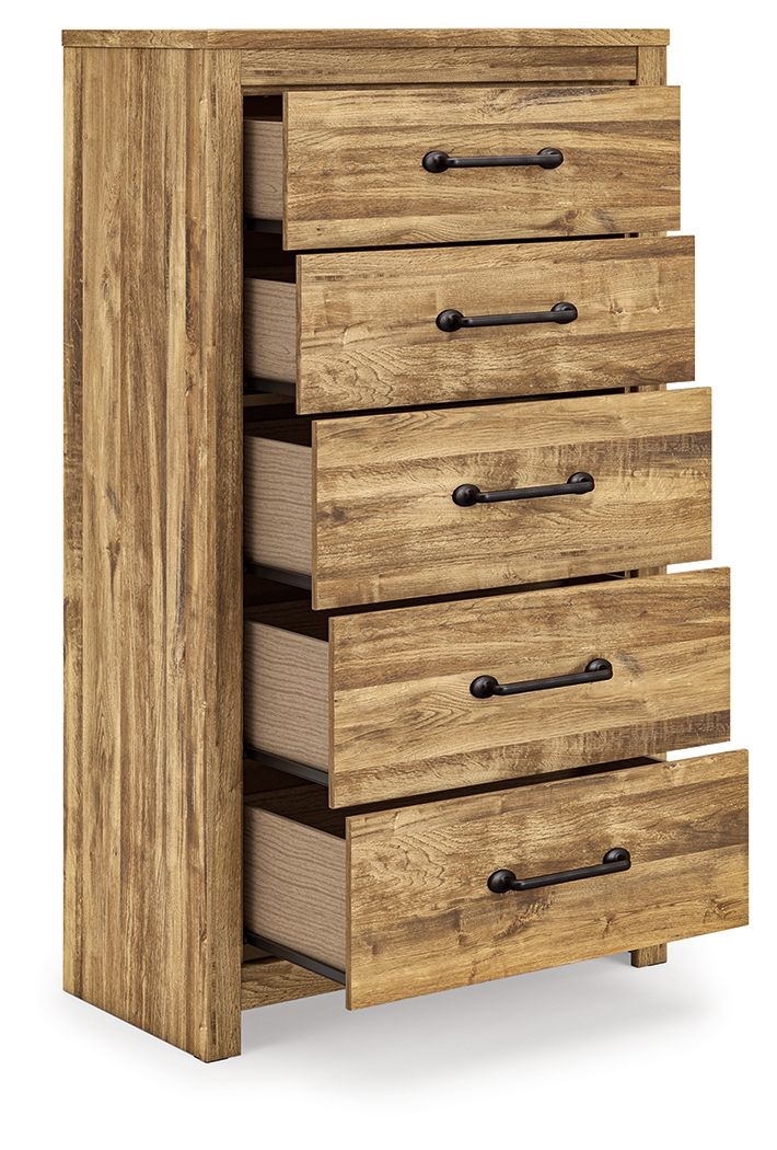 Branstony - Five Drawer Chest - Brown