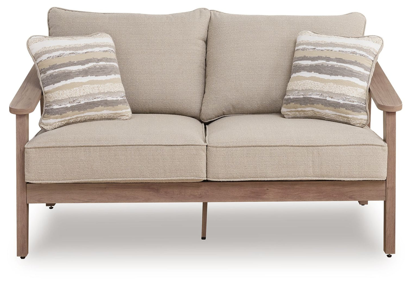 Francis Beach - Loveseat With Cushion - Natural / Gray