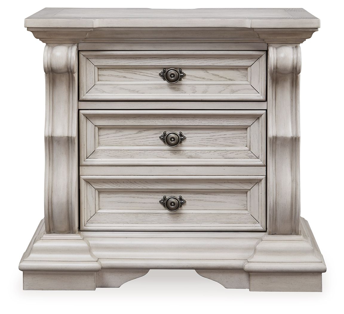 Andonhall - Three Drawer Night Stand - Antique White