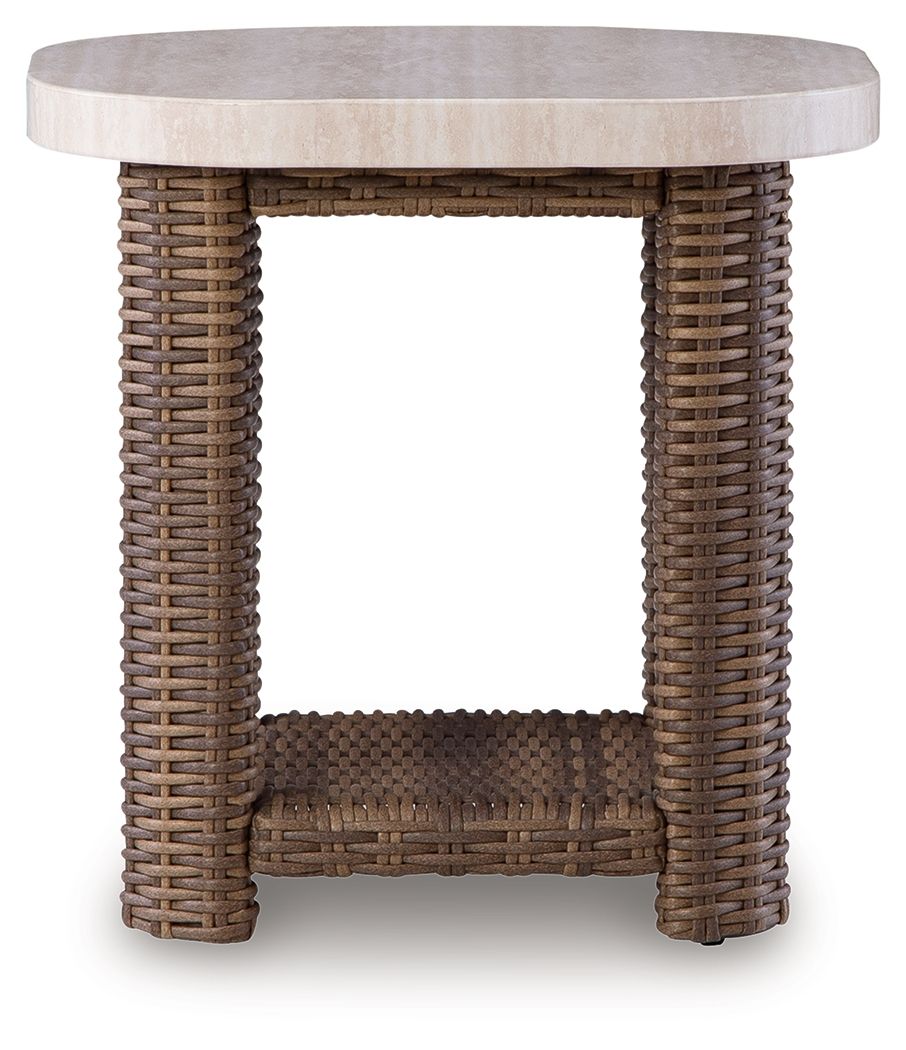 Angel Island - Square End Table - Beige / Brown