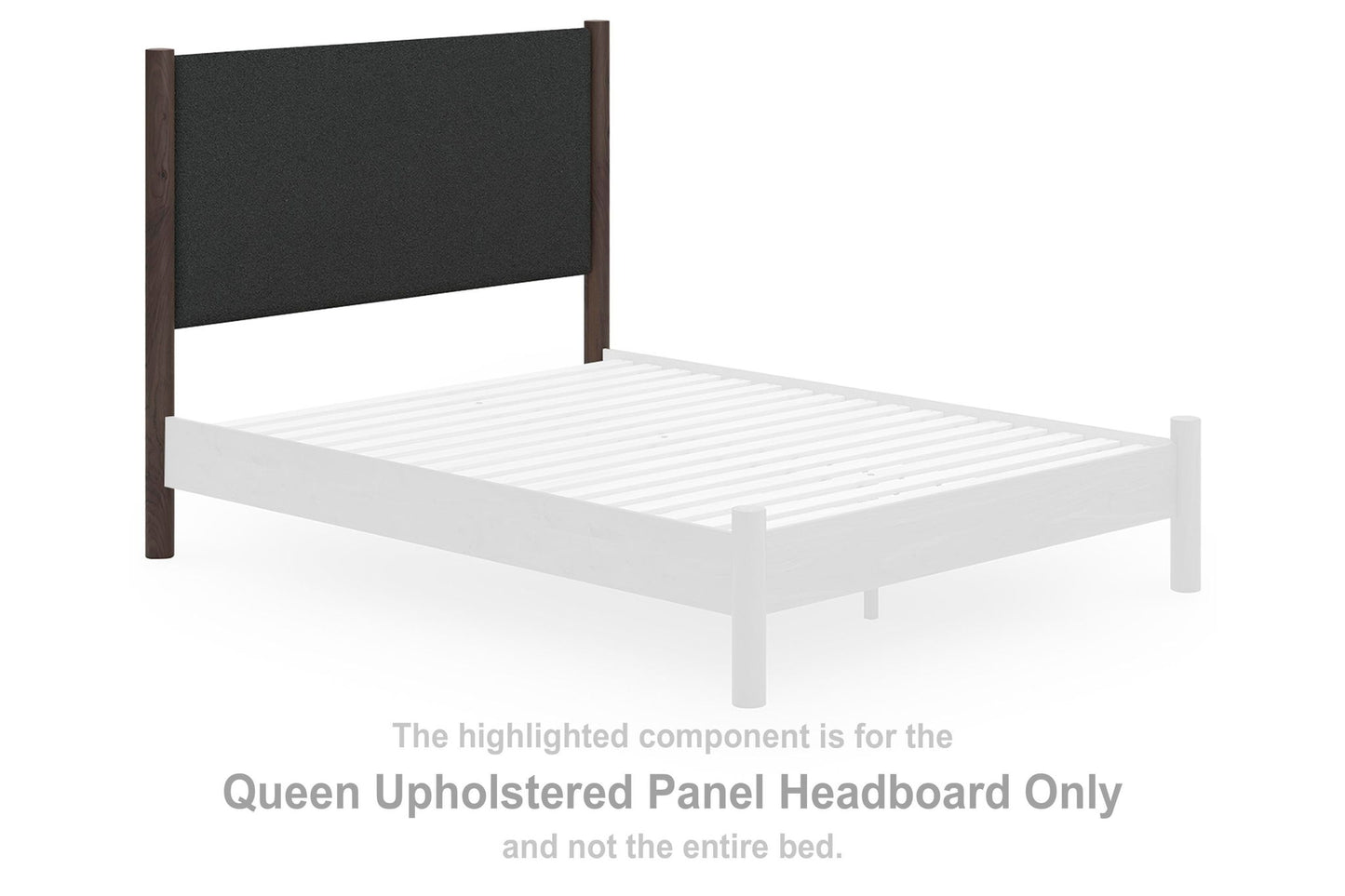 Cadmori - Queen Upholstered Panel Headboard - Black / Brown