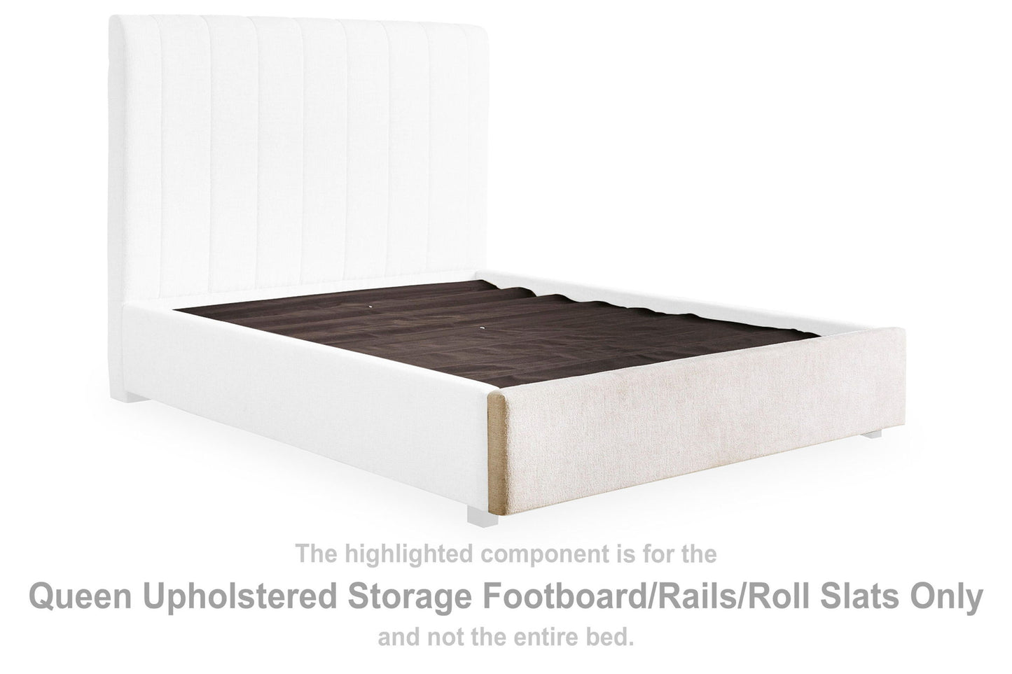 Shoralli - Queen Upholstered Storage Footboard/Rails/Slats - Beige