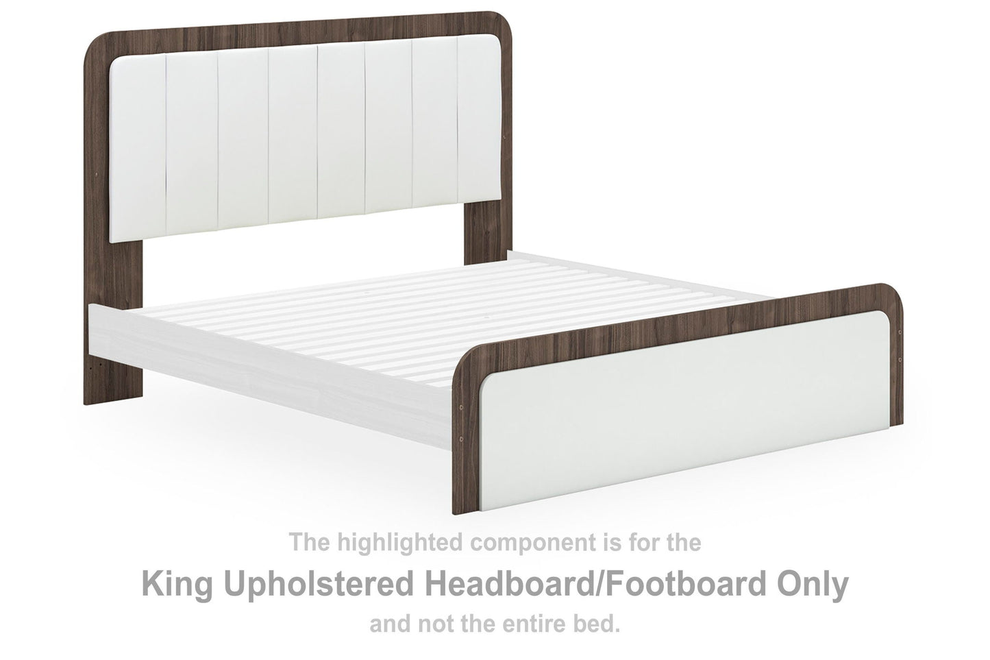Mazilar - King Upholstered Headboard/Footboard - Brown / White