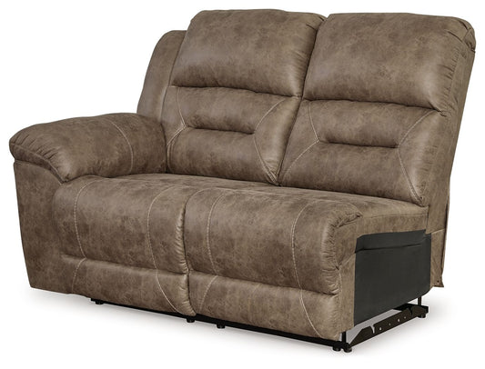 Ravenel - Laf Reclining Power Loveseat - Faux Leather - Fossil