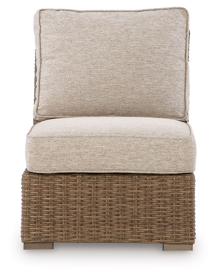 Revare Beach - Armless Chair With Cushion - Beige