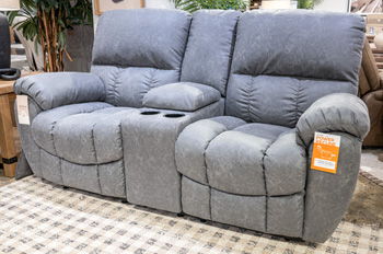 Hadrian Pike - Power Recline Loveseat/Console/Adjustable Headrest - Galaxy