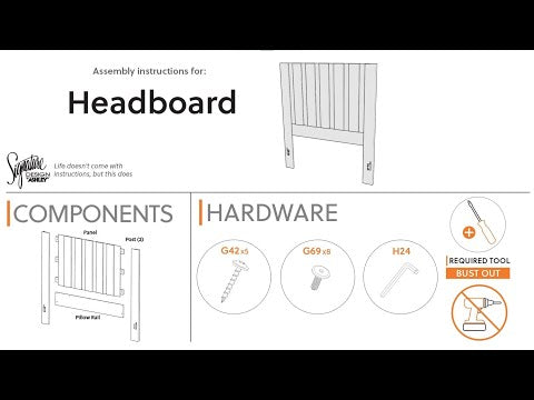 Parlayon - Queen Headboard Panel - Charcoal