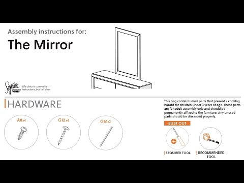 Cayboni - Bedroom Mirror - Whitewash