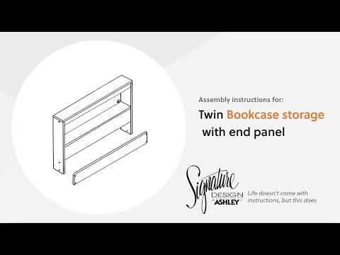 Oliah - T Bookcase Storage w/End Panel - Natural