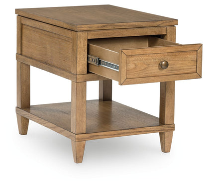 Sharlance - Rectangular End Table - Light Brown