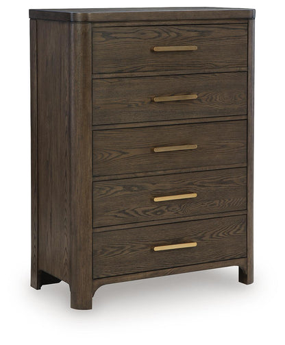 Darimore - Five Drawer Chest - Burnished Brown
