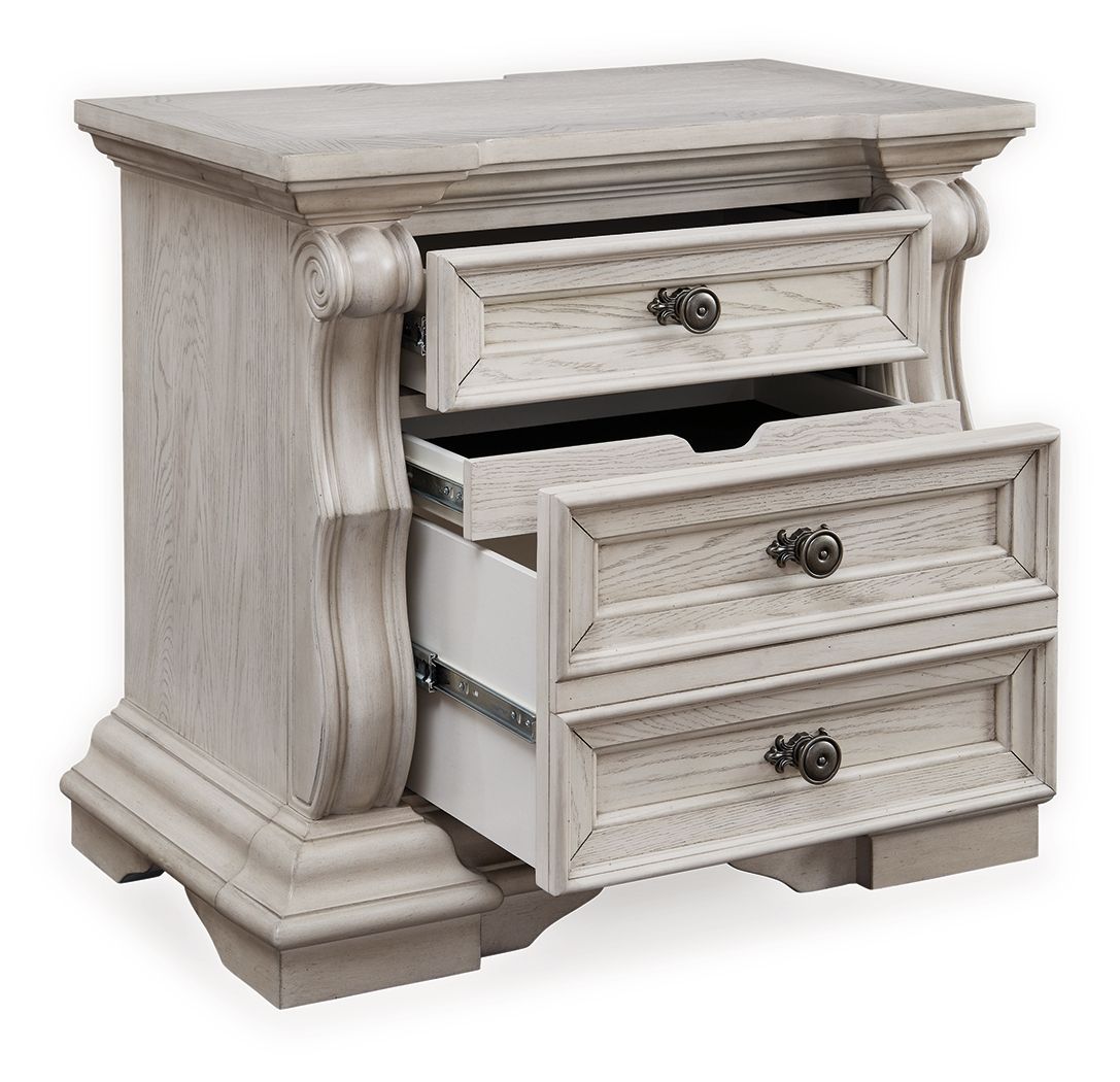 Andonhall - Three Drawer Night Stand - Antique White