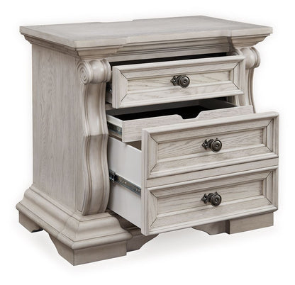 Andonhall - Three Drawer Night Stand - Antique White