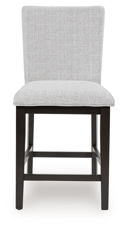 Neymorton - Upholstered Barstool (Set of 2) - Dark Grayish Brown