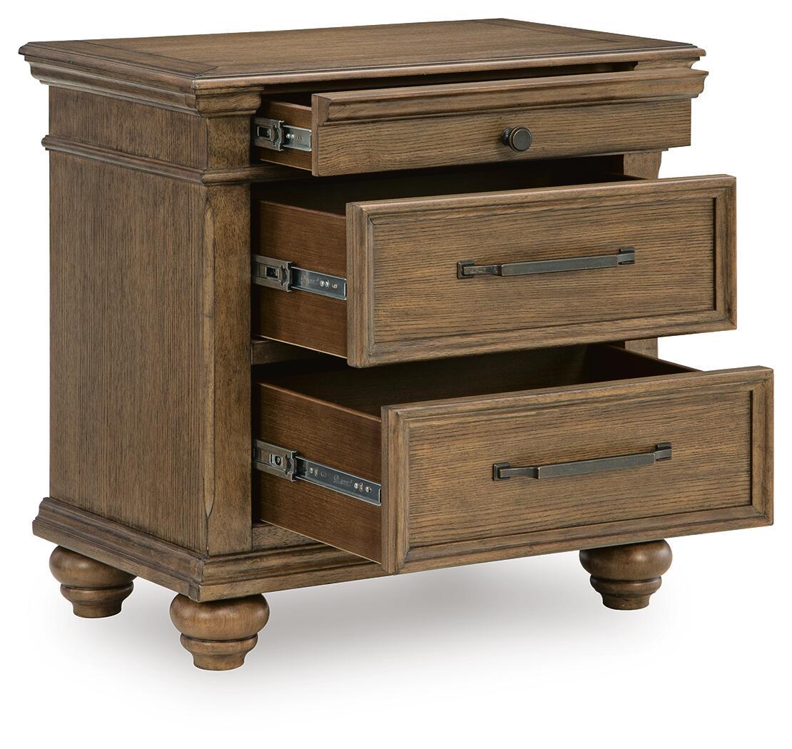 Waynely - Three Drawer Night Stand - Medium Brown