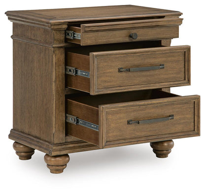 Waynely - Three Drawer Night Stand - Medium Brown