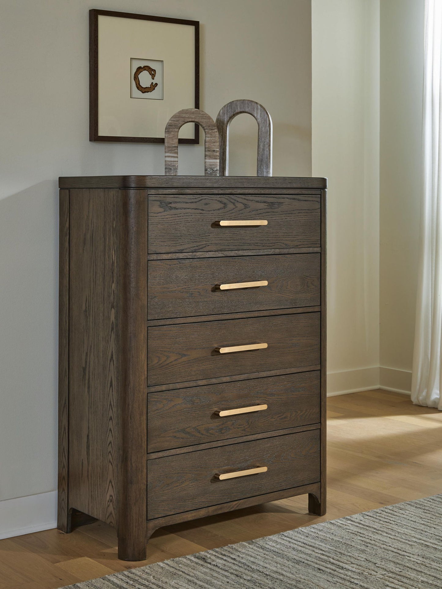 Darimore - Five Drawer Chest - Burnished Brown