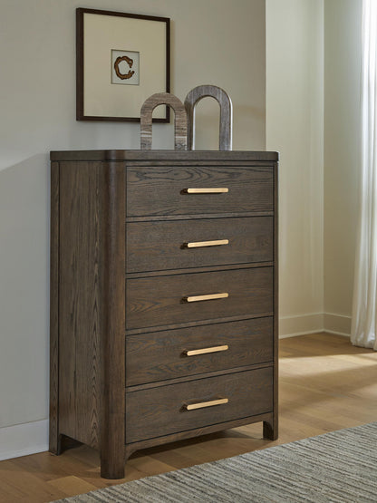 Darimore - Five Drawer Chest - Burnished Brown