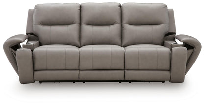Trendsetter - Power Reclining Sofa With Audio Seating - Ash