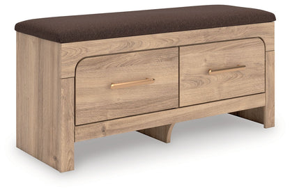 Hollymount - Bedroom Upholstered Storage Bench - Tan / Brown