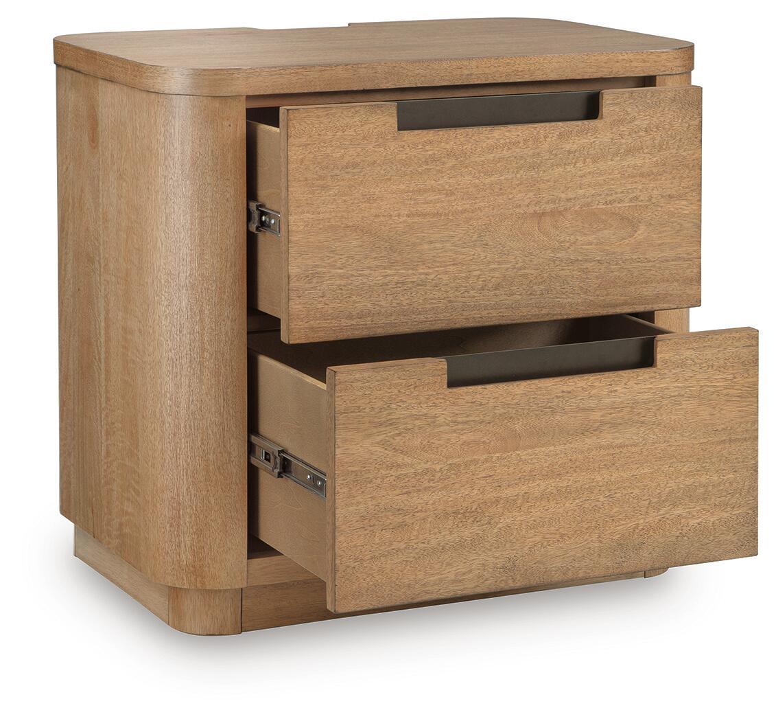 Cladian - Two Drawer Night Stand - Light Brown