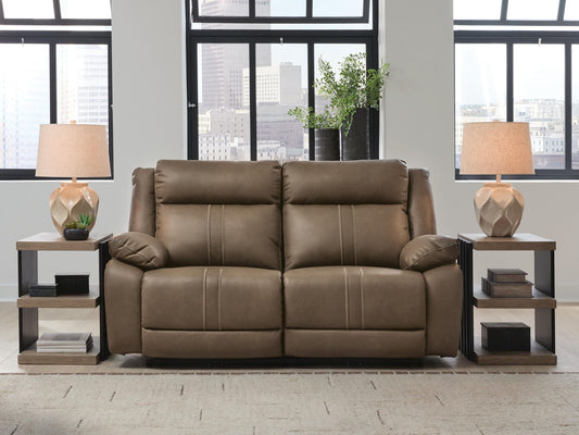 Max-Media - 2-Piece Power Reclining Sectional Loveseat - Biscotti