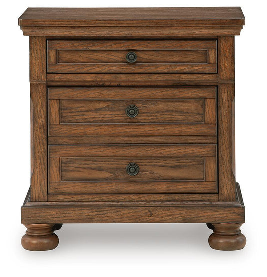 Havenstein - Two Drawer Night Stand - Warm Brown