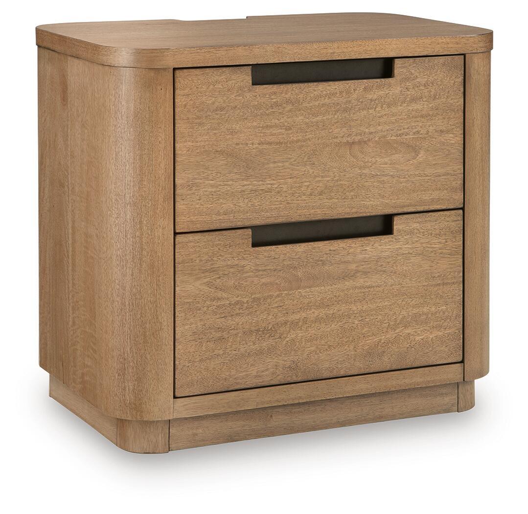 Cladian - Two Drawer Night Stand - Light Brown