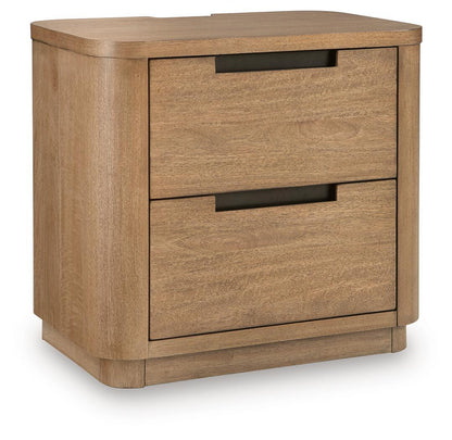 Cladian - Two Drawer Night Stand - Light Brown