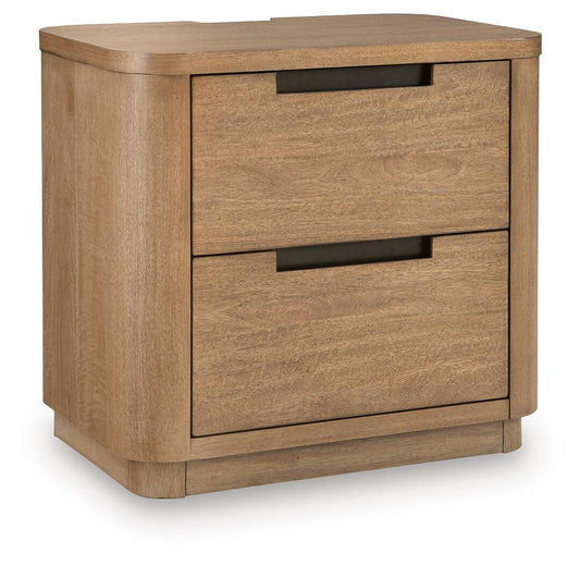 Cladian - Two Drawer Night Stand - Light Brown