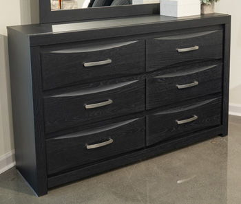 Jeffon - Six Drawer Dresser - Black