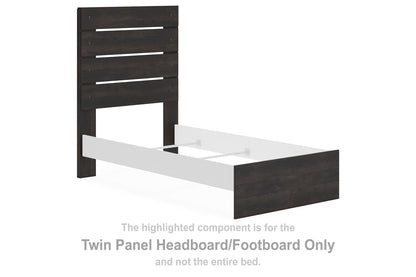 Delmorta - Twin Panel Headboard/Footboard - Dark Gray