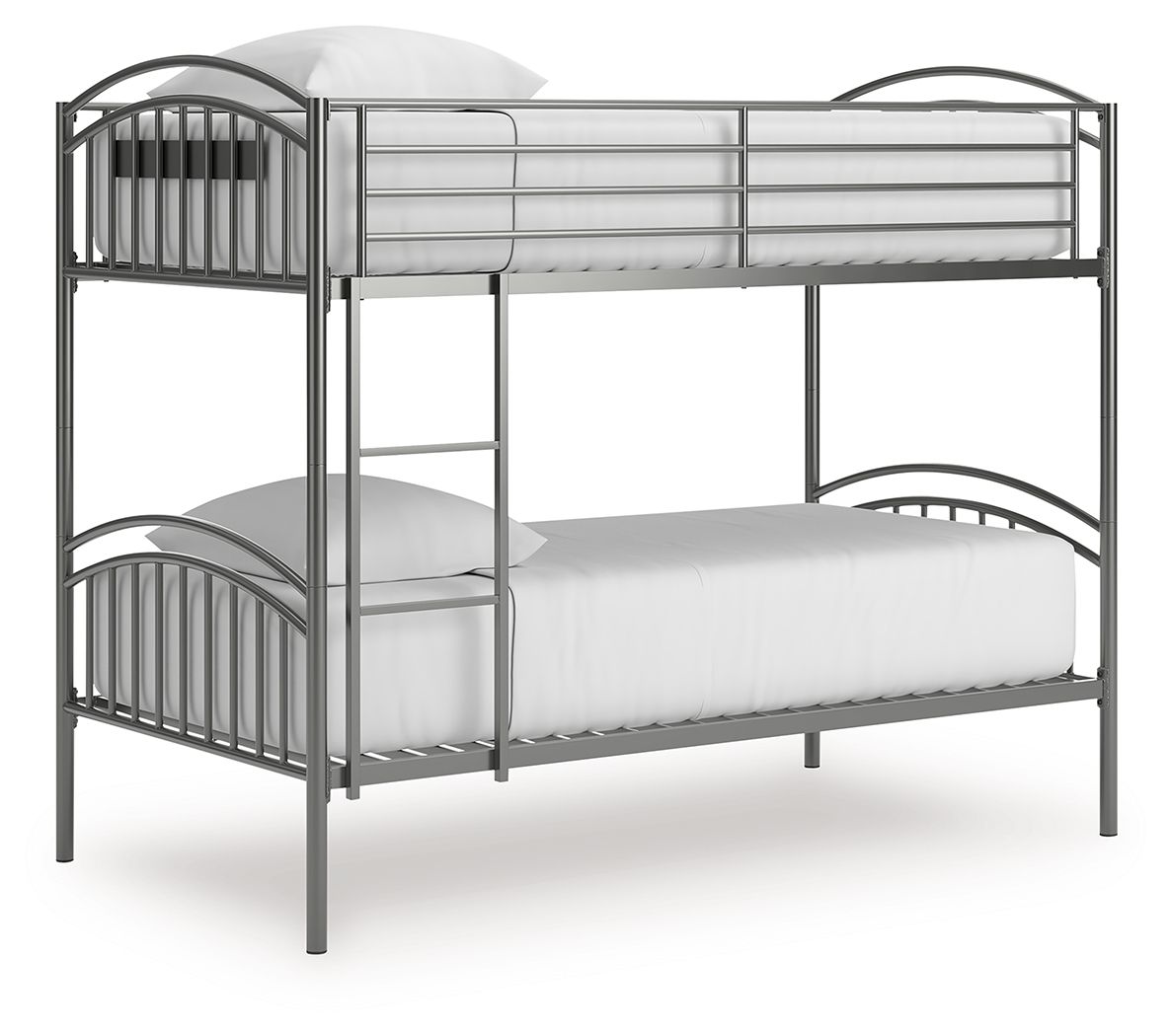 Hilletran - Twin/Twin Bunk Bed With Ladder - Gray