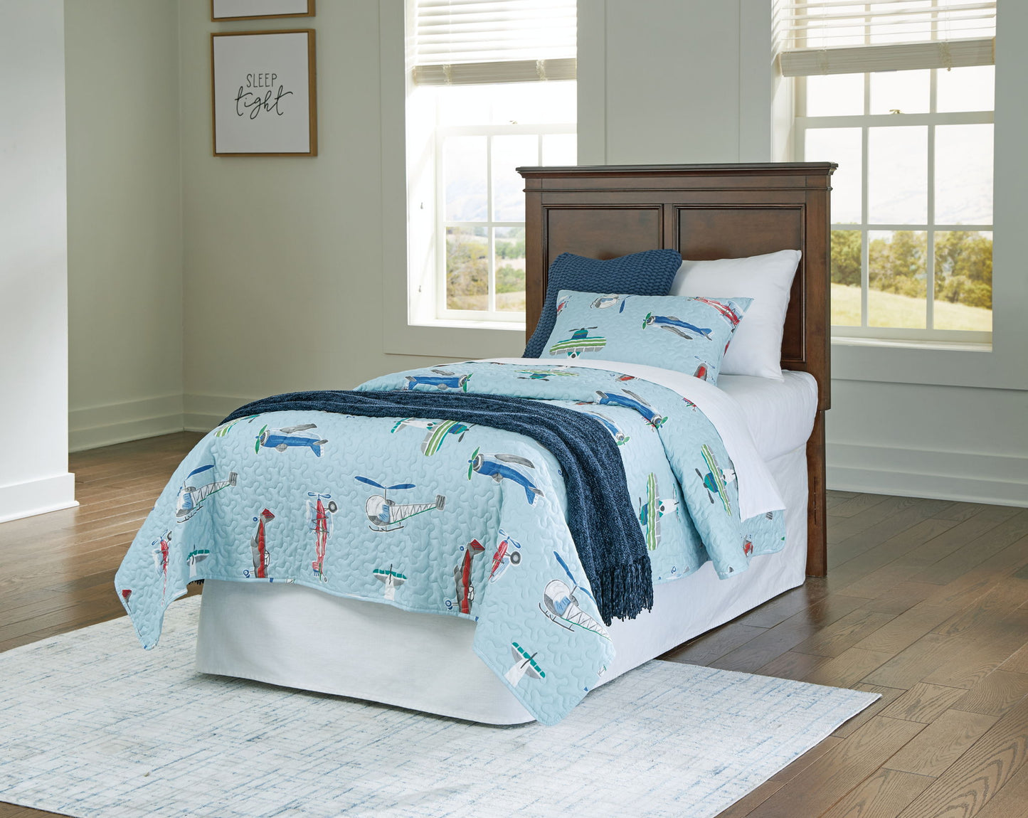Danabrin - Twin Panel Headboard - Brown