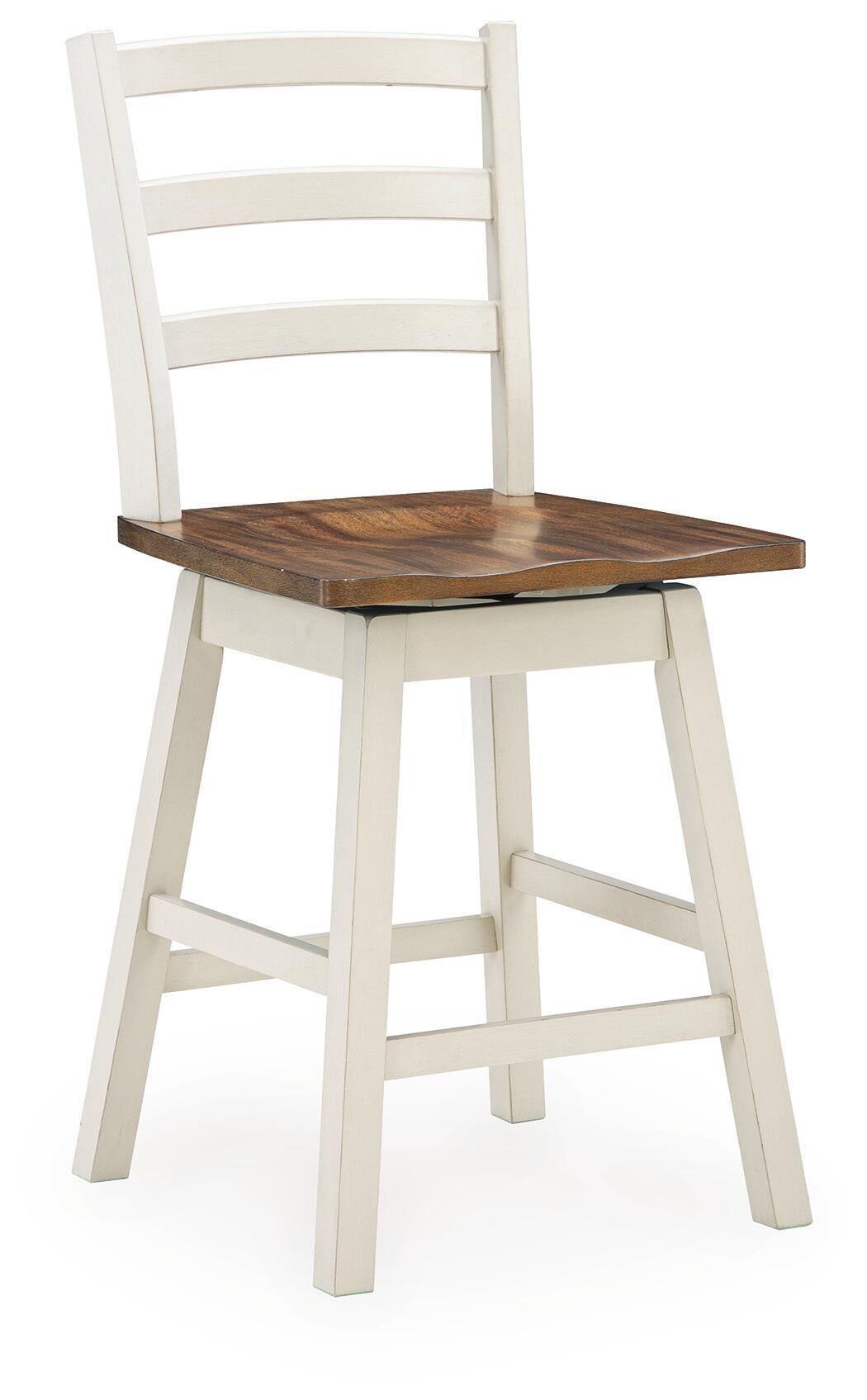 Jendanton - Swivel Stool (Set of 2) - Brown / Antique White