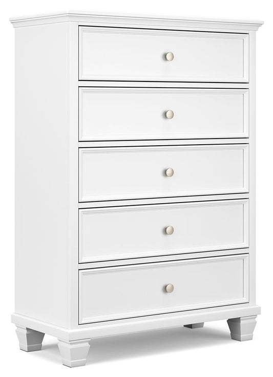 Fortman - Five Drawer Chest - White