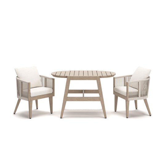 Crescent View - Chairs With Cushion / Table Set (Set of 3) - Beige