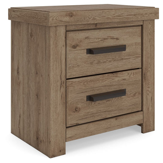 Garistyn - Two Drawer Night Stand - Light Brown