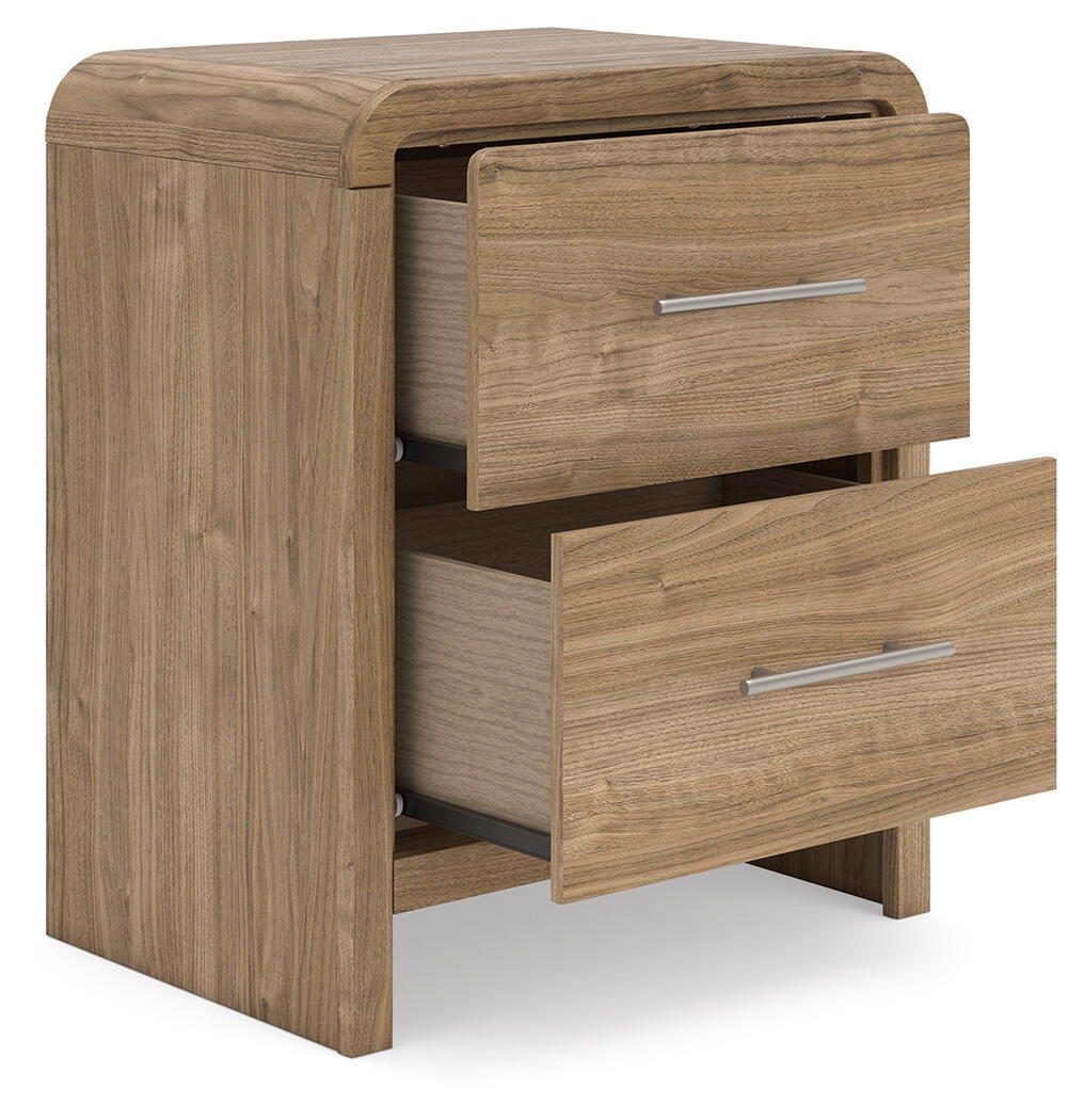 Dovander - Two Drawer Night Stand - Warm Natural Brown