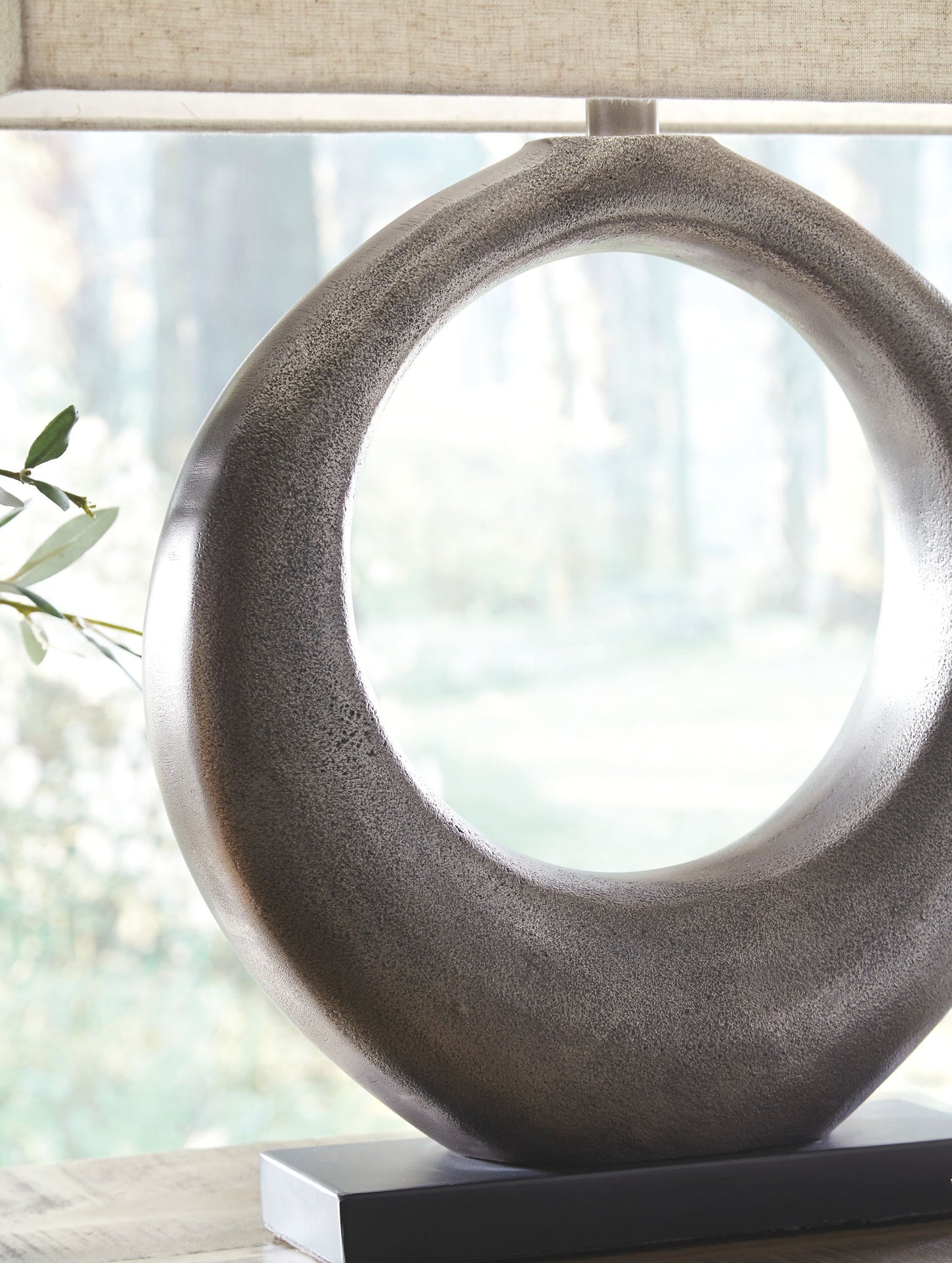 Saria - Metal Table Lamp  - Antique Silver Finish