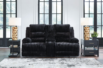 Technique - Double Reclining Power Loveseat With Console