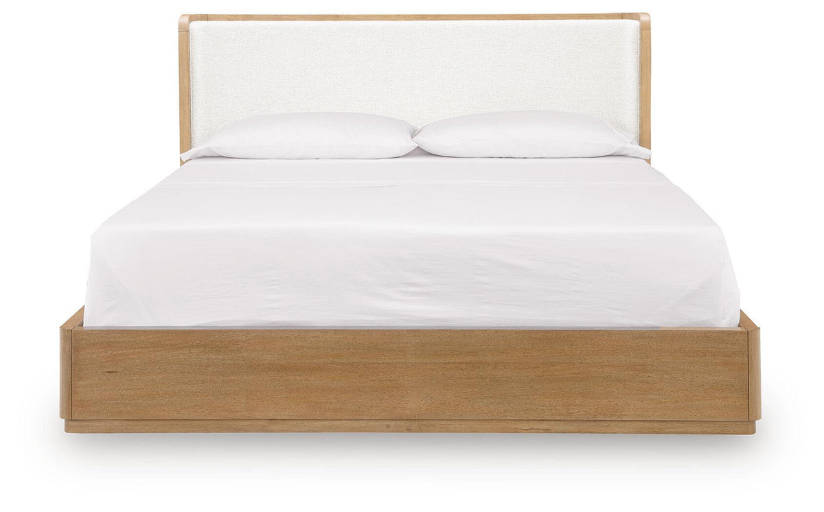 Cladian - King Upholstered Bed - Light Brown