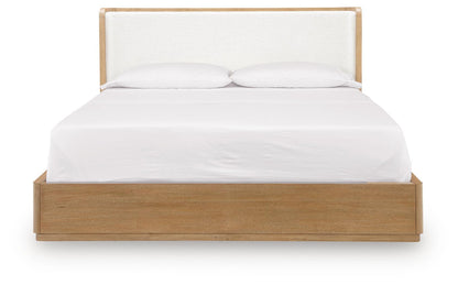 Cladian - King Upholstered Bed - Light Brown