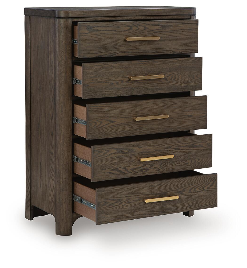 Darimore - Five Drawer Chest - Burnished Brown